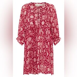 Daughters of India Red and White Floral Dress